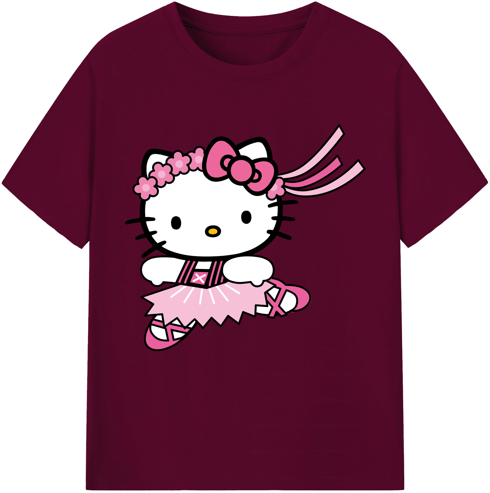 （画像用） Hello Kitty ハローキティ レディースカジュアルプリントTシャツ（綿100％）